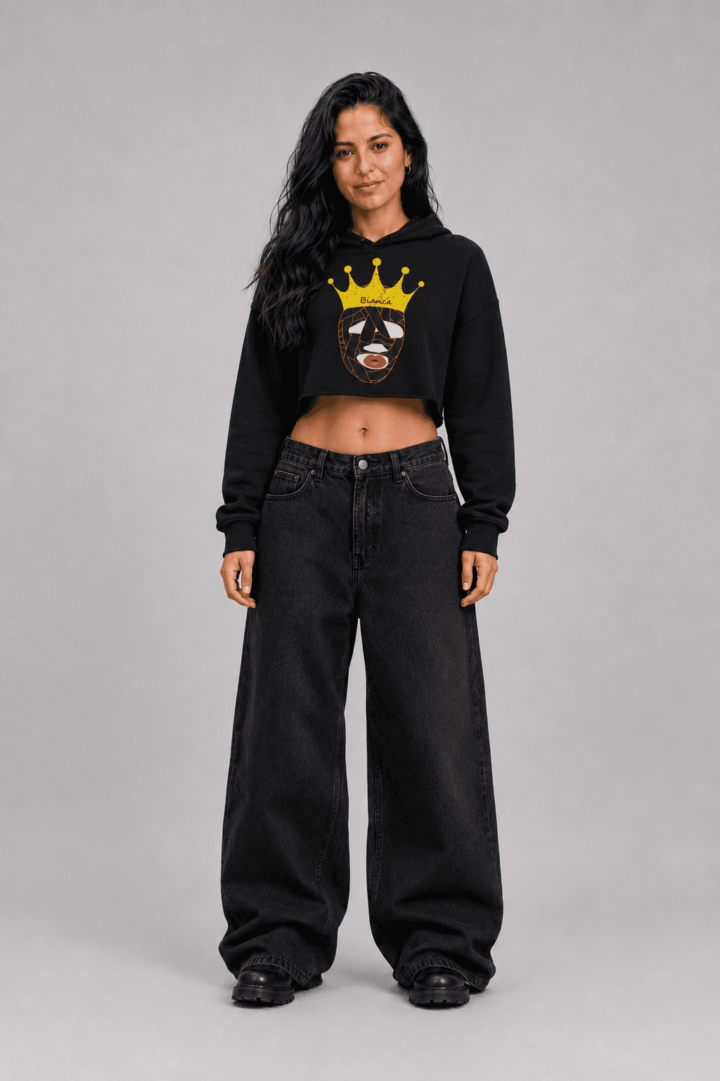 Crown Cropped Hoodie worn by Valenia