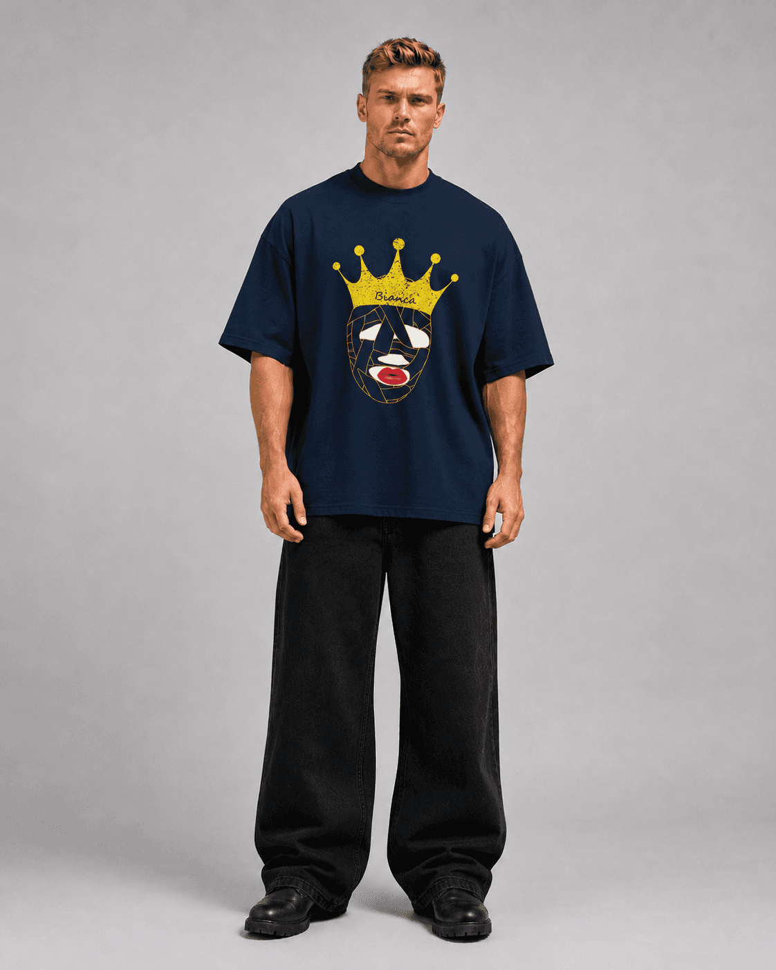 Crown Organic Oversized High Neck Tee worn by Soren